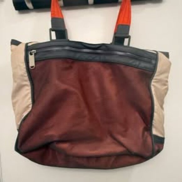 LeSportsac - Grey, Cream, & Orange Stella McCartney Collaboration Nylon Tote Bag - Picture 2 of 7